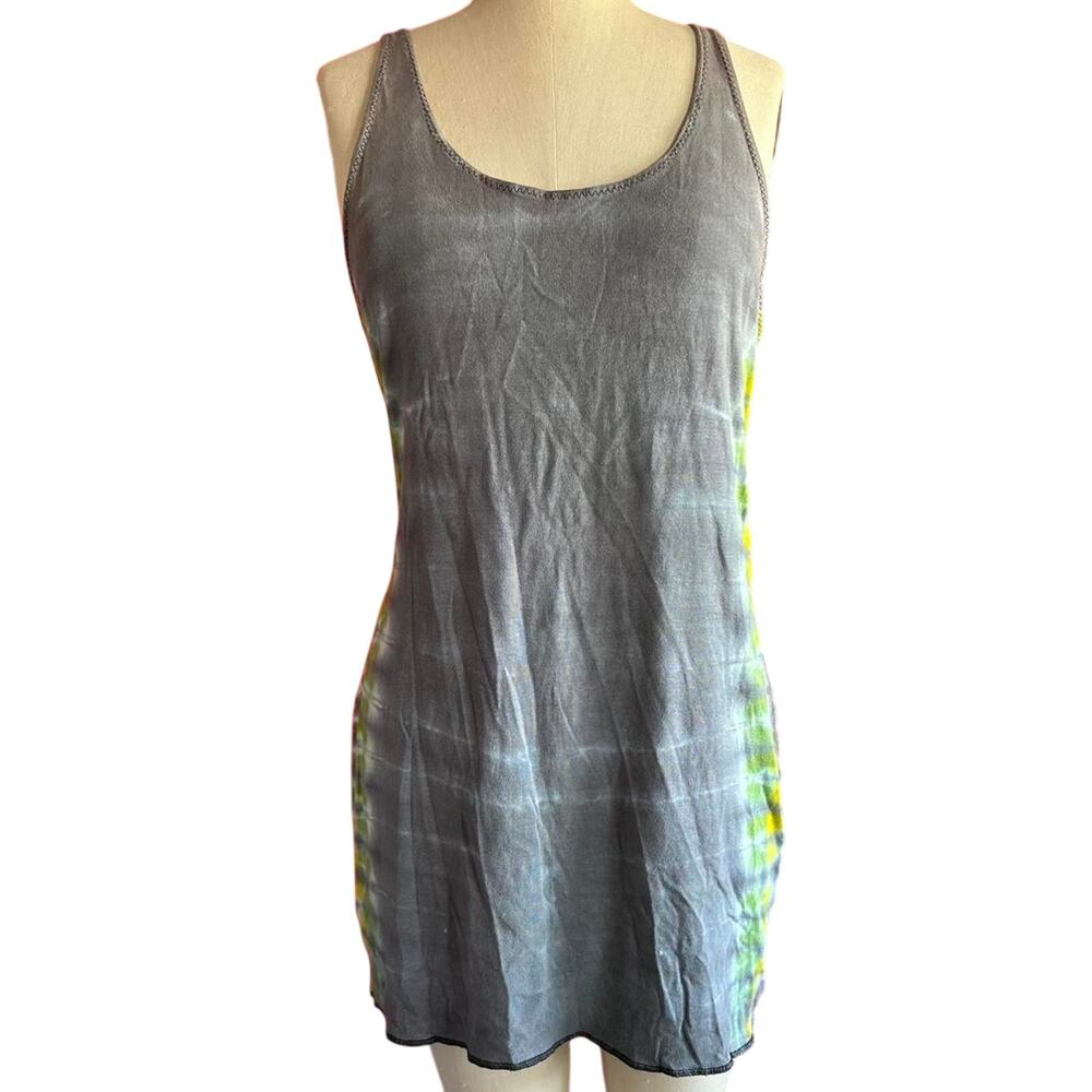 Womens Dress Size Medium Organic Cotton Handmade Tie Dye Grey Summer Brand New